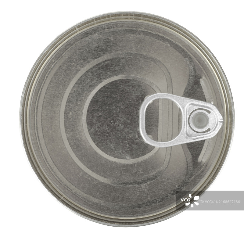 罐头食品堆成的‘银行’，白色背景图片素材