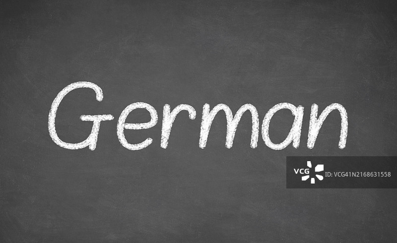 黑板上的德语课程图片素材