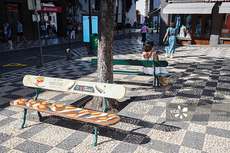 我爱丰沙尔长椅图片素材