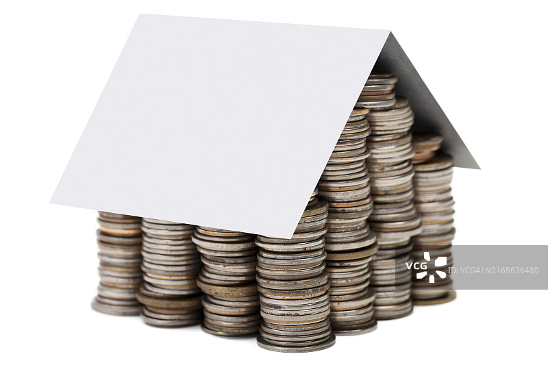房地产金融投资货币硬币房屋图片素材