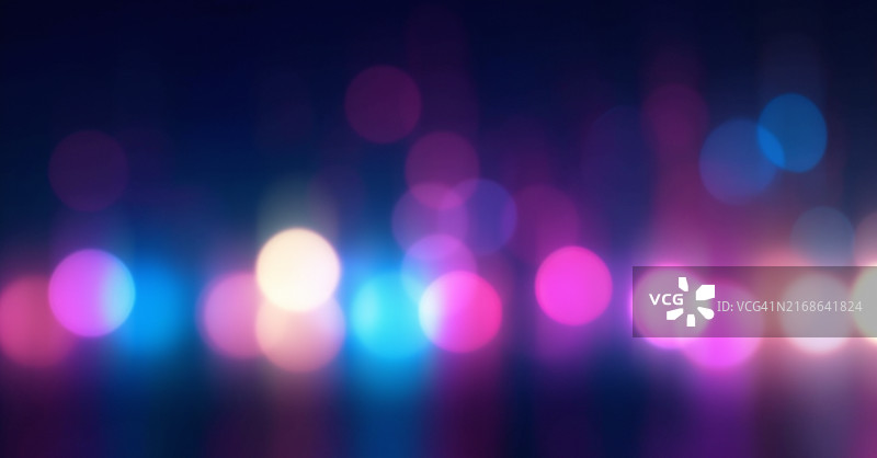 深色背景上色彩鲜艳的散焦灯光图片素材