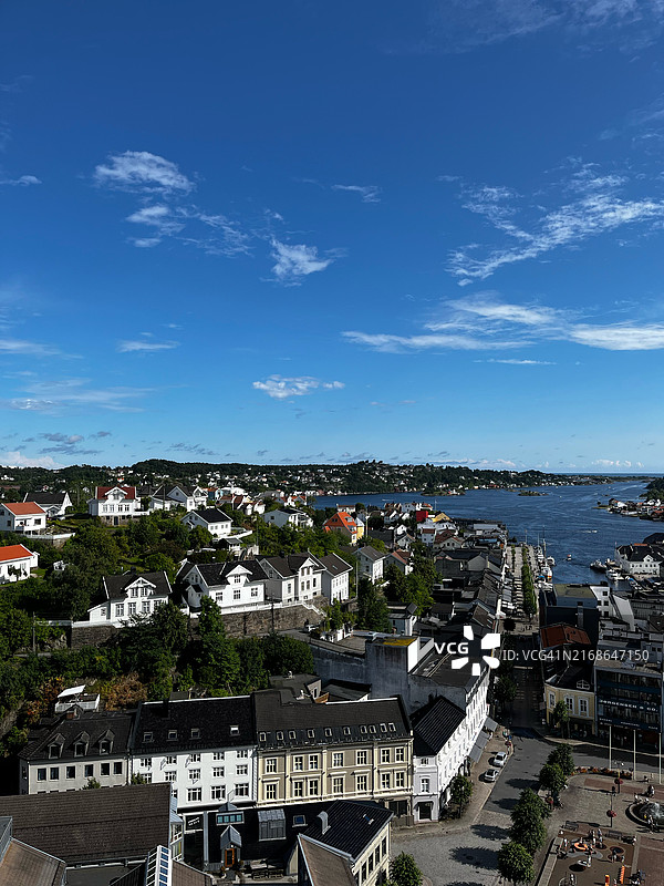挪威城镇景观高角度照片图片素材