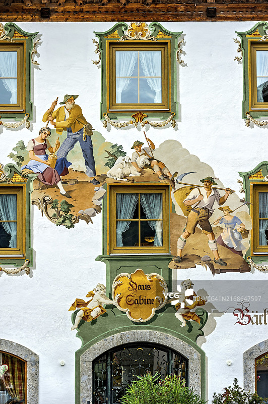 德国瓦尔高房屋上的吕夫特尔乡村绘画图片素材