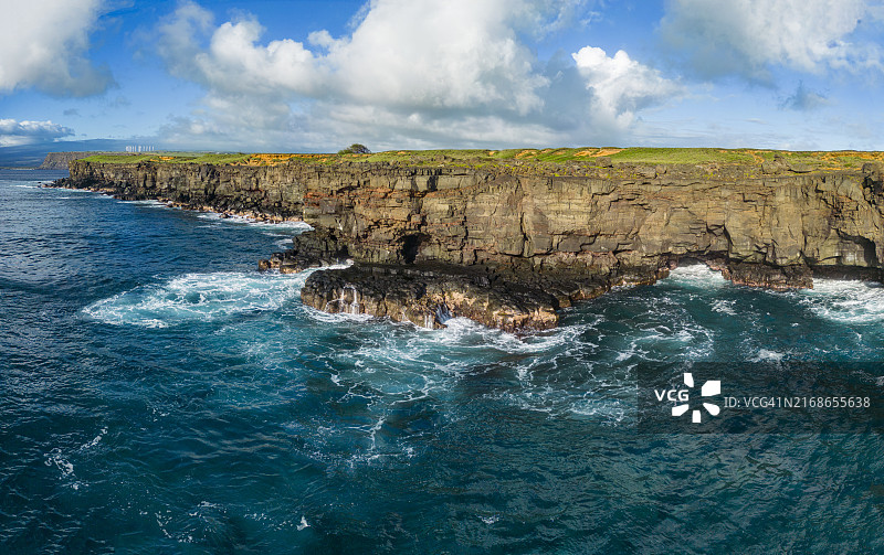 夏威夷大岛南海岸悬崖鸟瞰图图片素材