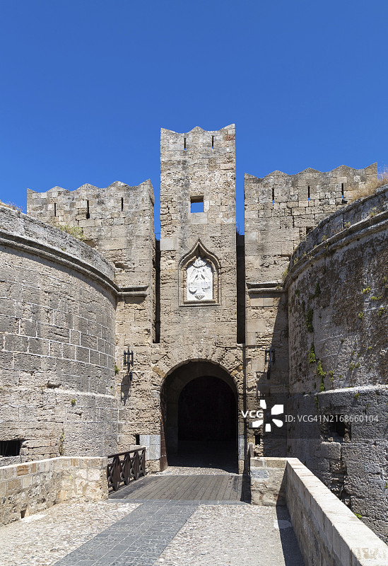 罗德岛老城昂布瓦兹门图片素材