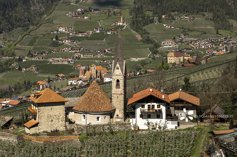 申纳附近圣格奥尔根圆形教堂，南蒂罗尔图片素材