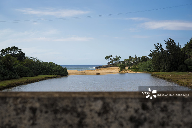 北美洲美国夏威夷瓦imea海滩公路景色图片素材
