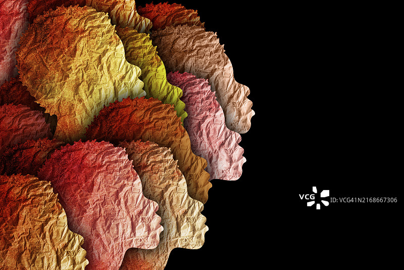 国际社会中的不同文化理念：多元文化女性剪影图片素材