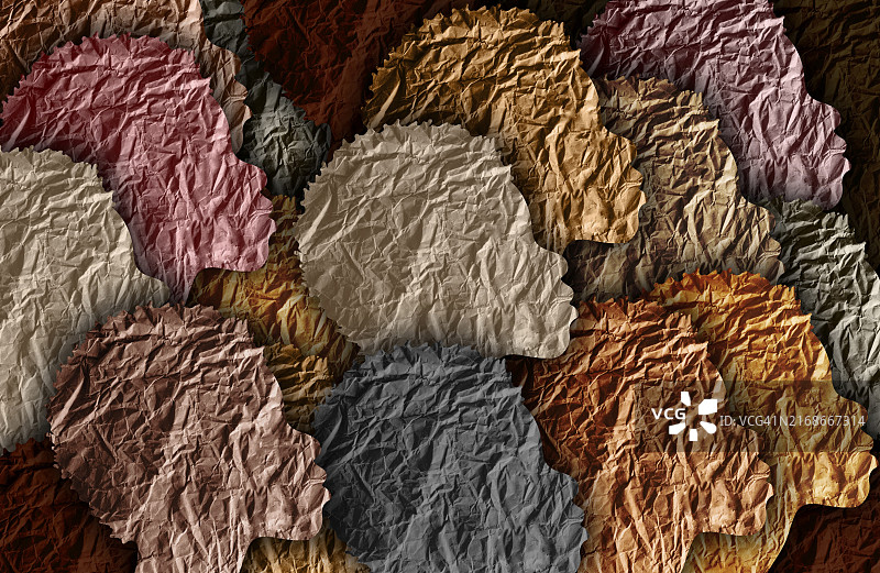 国际社会中的不同文化理念：多元文化女性剪影图片素材