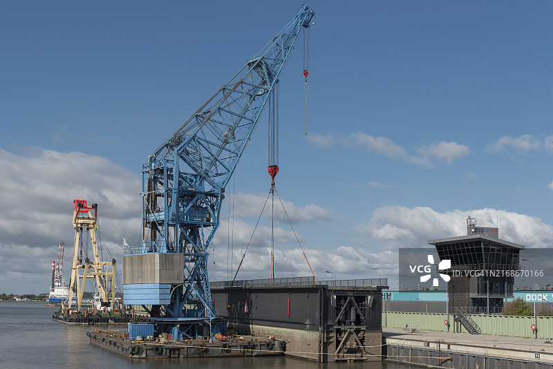 不来梅哈芬凯撒船闸施工现场图片素材