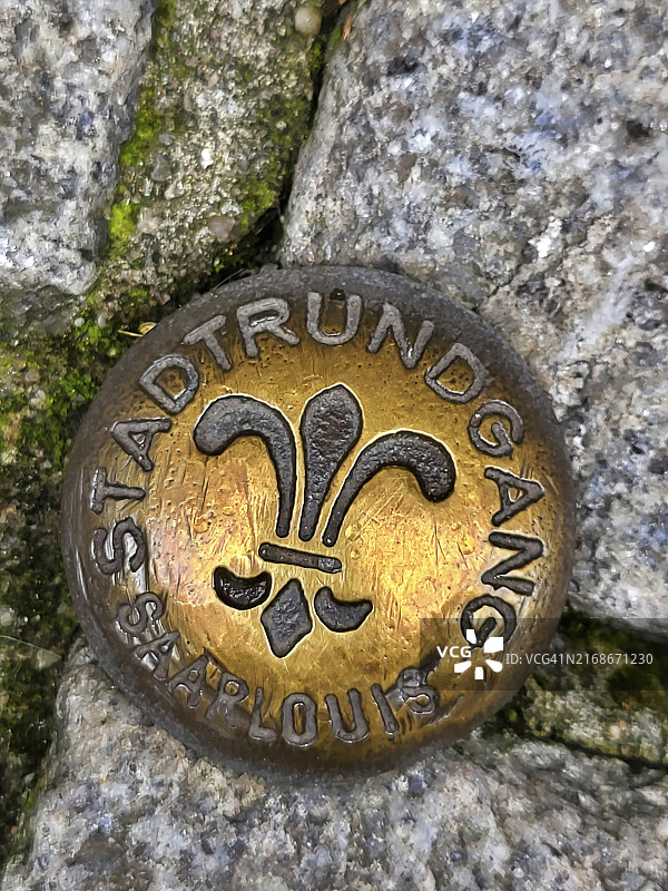 萨尔路易市的黄铜纪念章图片素材