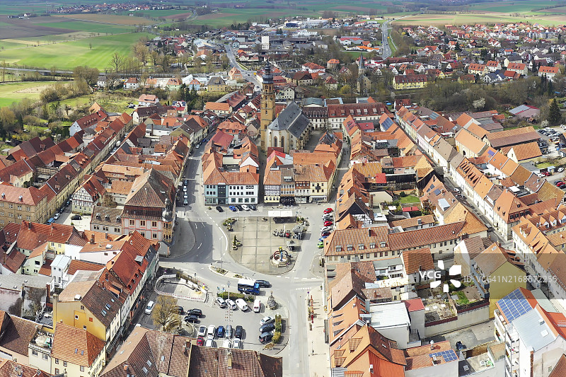 巴特金尼格斯霍芬城市景观鸟瞰图图片素材