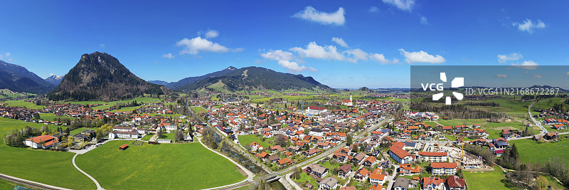 普夫龙滕市全景航拍图片素材