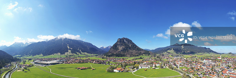 普夫龙滕市全景航拍图片素材