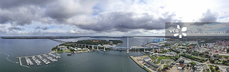 施特拉尔松附近波罗的海航拍全景图片素材