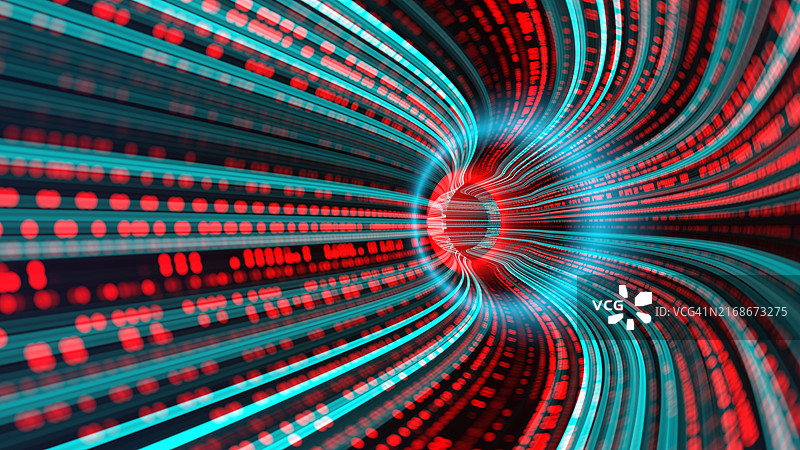 信息与数据流：数字隧道和人工智能概念图片素材