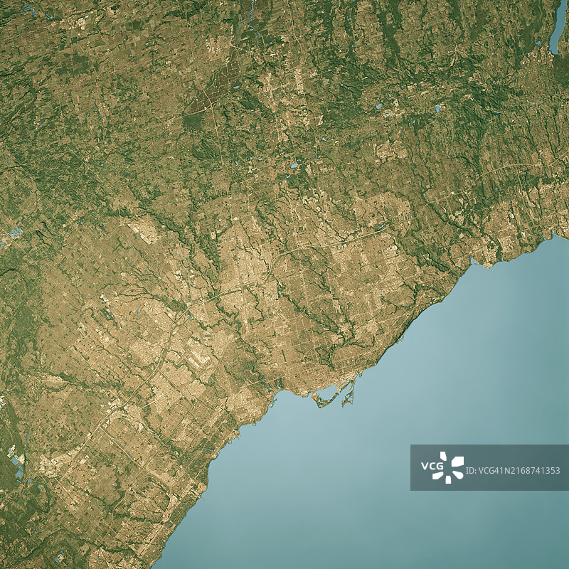 多伦多卫星地形图3D渲染真彩色图片素材