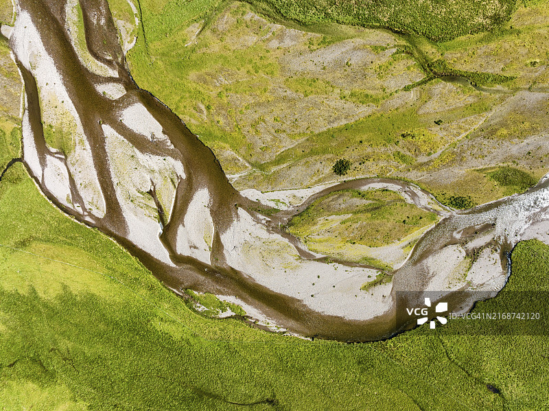 英国苏格兰高地科河峡谷河流鸟瞰图片素材