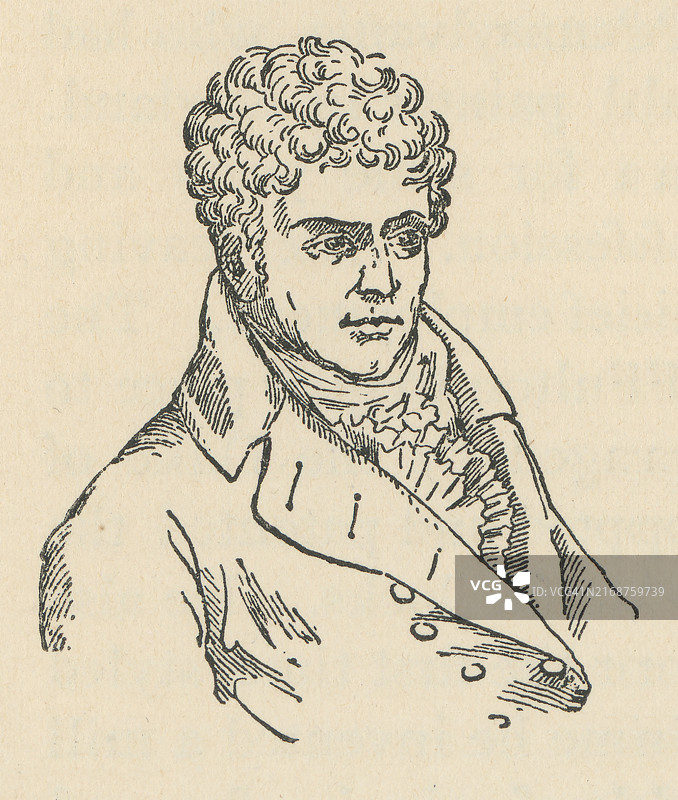 美国工程师和发明家罗伯特·富尔顿肖像图片素材