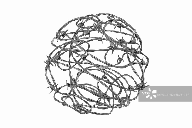 带刺铁丝网球图片素材
