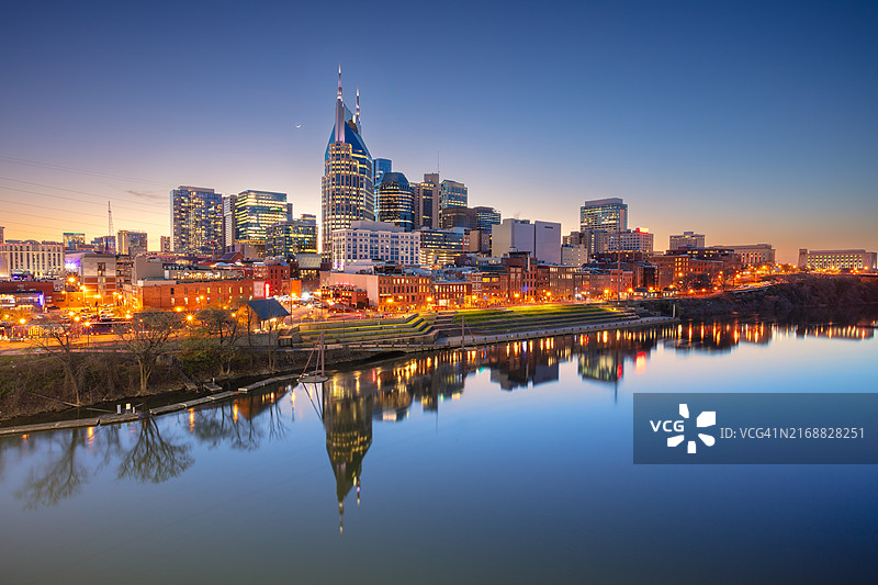 美国田纳西州纳什维尔的城市倒影图片素材