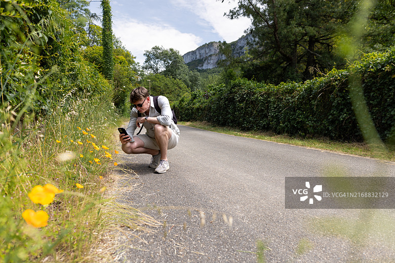 在度假时记录当地的植物群和动物群图片素材