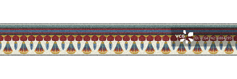 马赛克瓷砖横向边框，矢量图案图片素材