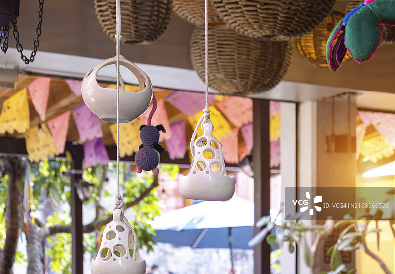 库埃纳瓦卡历史中心供应墨西哥菜肴的餐厅和咖啡馆图片素材