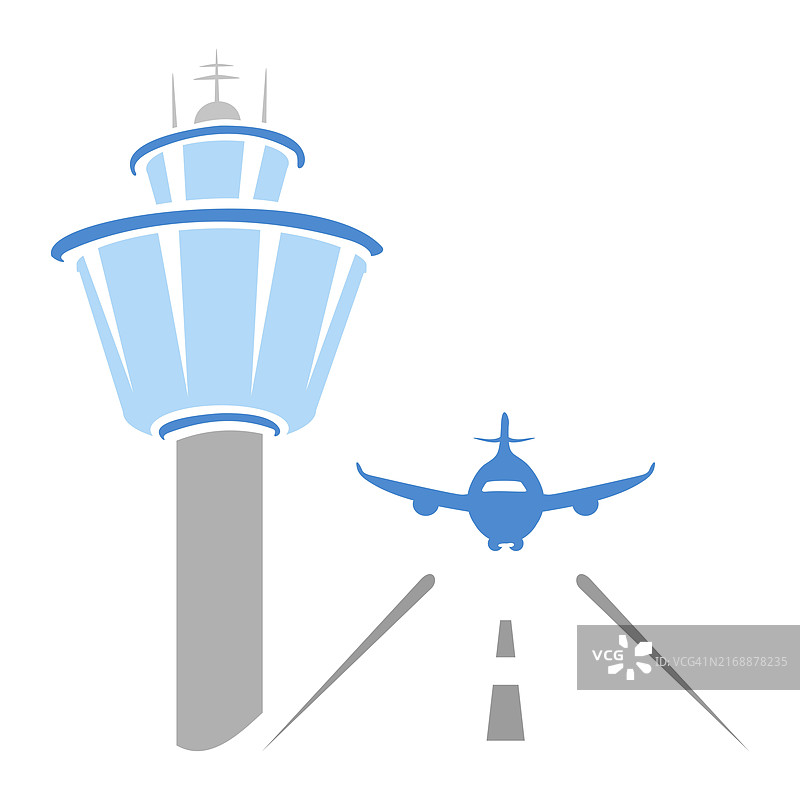 简约图标风格的机场外观插图图片素材