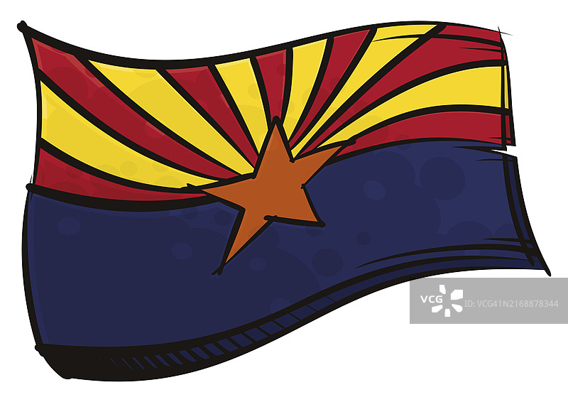 涂鸦风格的亚利桑那州州旗图片素材