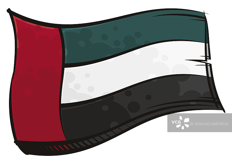 涂鸦风格的阿拉伯联合酋长国国旗图片素材