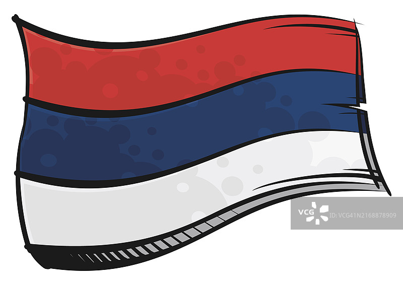 塞尔维亚国旗涂鸦图片素材