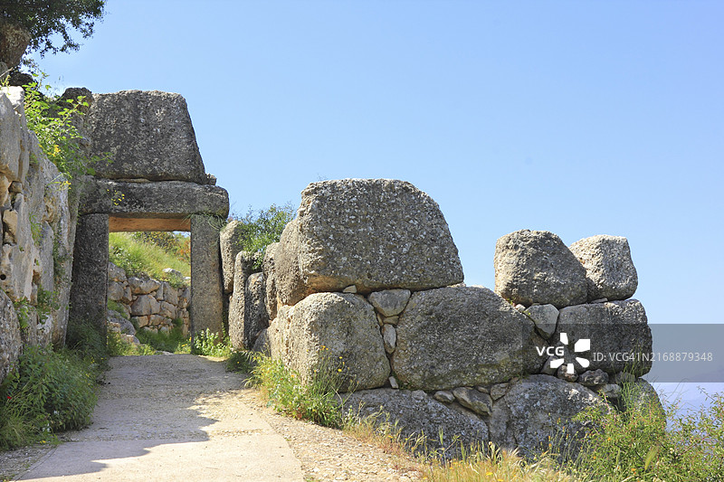 古希腊小镇迈锡尼的北门图片素材
