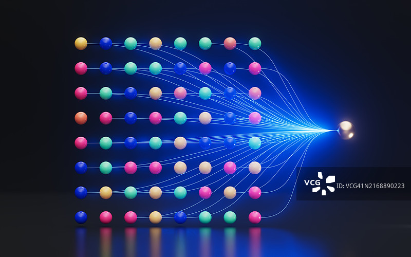 神经网络节点深度学习人工智能机器学习模型图片素材