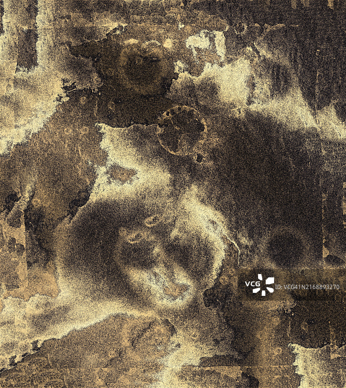 棕褐色调的复杂抽象艺术作品，具有深浅对比的复杂图案图片素材