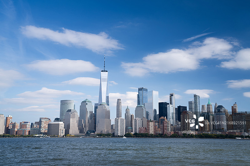纽约，曼哈顿天际线。纽约市，美利坚合众国图片素材