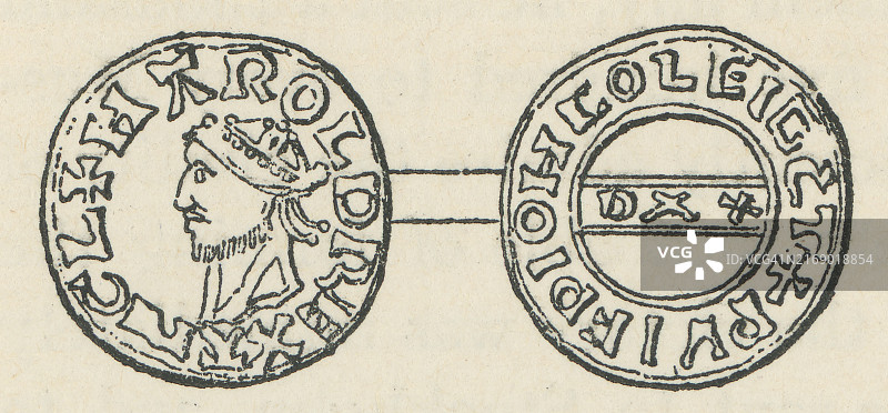 哈罗德二世银币古 engravings 插图图片素材