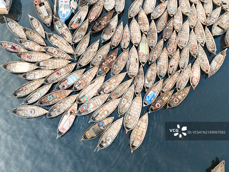 孟加拉国布里甘加河上美丽的船只图片素材