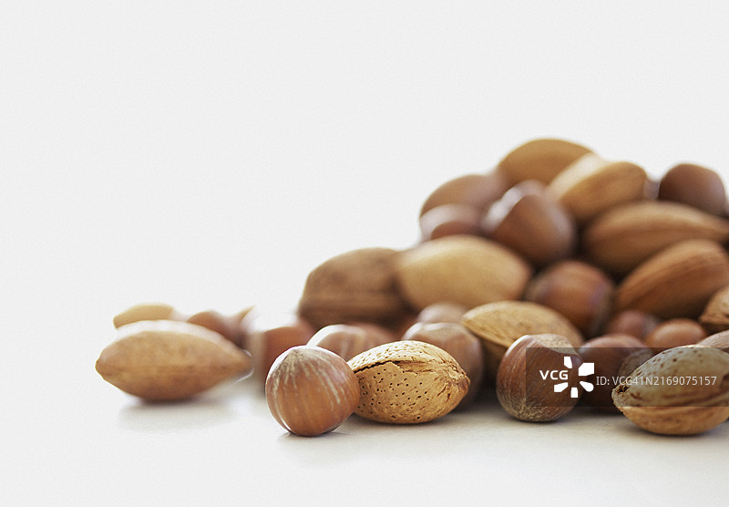 什锦坚果的特写图片素材