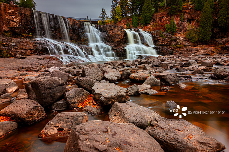 美国明尼苏达州双港瀑布风光图片素材