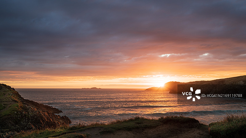 从白沙看圣戴维兹角日落图片素材