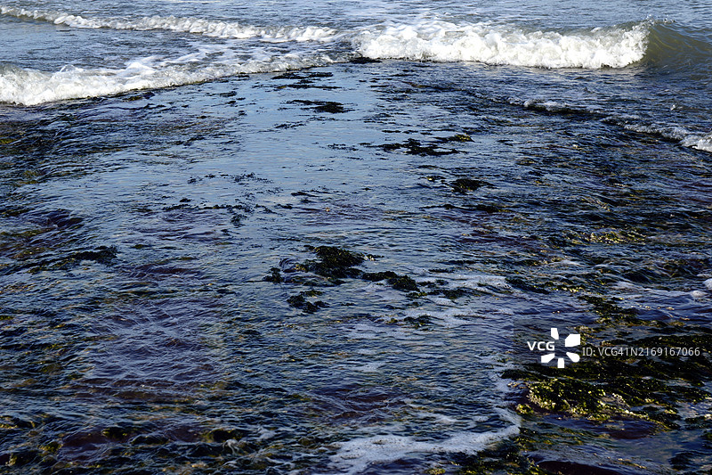 退潮防波堤图片素材