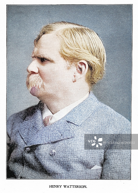 美国国会议员之子亨利·沃特森肖像，他是肯塔基州路易斯维尔的著名记者图片素材