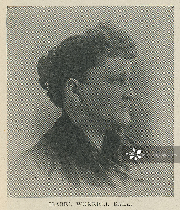 美国记者兼报纸编辑莎拉·伊莎贝尔·沃雷尔·鲍尔·麦克埃尔罗伊肖像图片素材