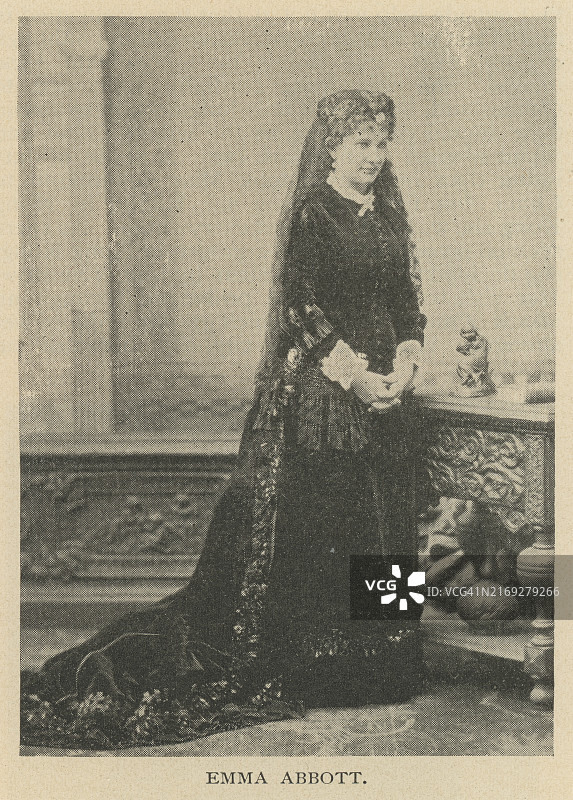 艾玛·艾博特肖像（1850-1891）：美国歌剧女高音图片素材