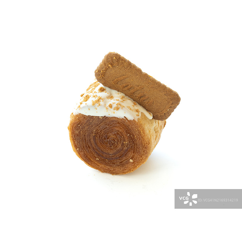 白色背景下的蛋糕特写图片素材