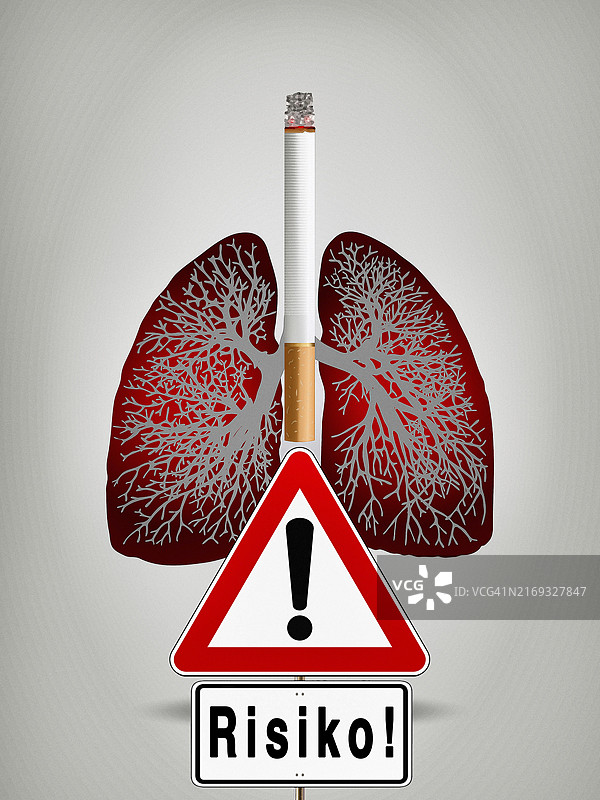 健康风险警告标志：多种疾病与后果图片素材