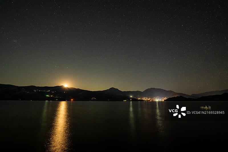 夜间伊莎贝拉湖天空美景，加利福尼亚州，美国图片素材