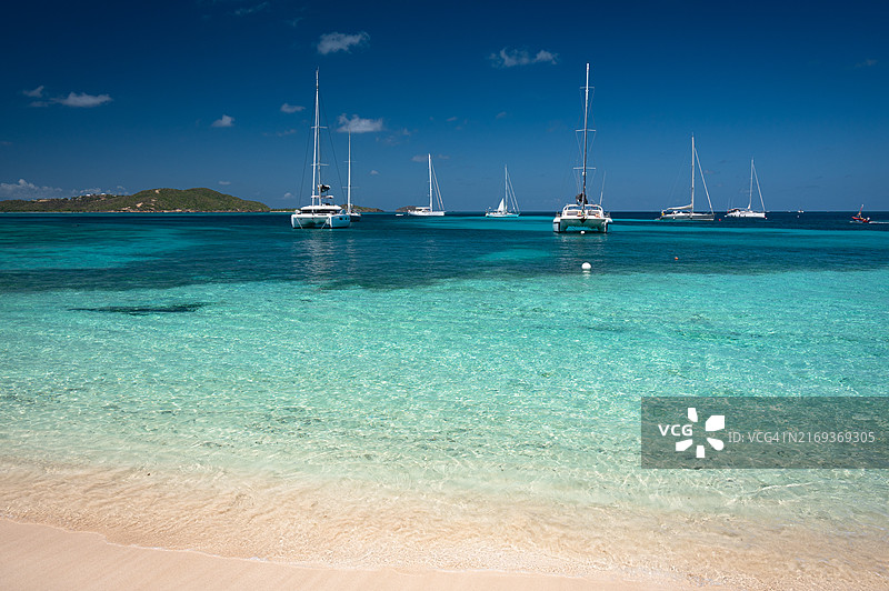 圣文森特和格林纳丁斯，托巴哥群岛美丽热带海滩图片素材