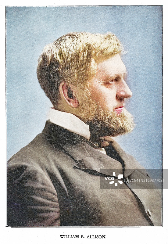 美国政治家威廉·博伊德·艾利森（参议院共和党会议主席）肖像图片素材